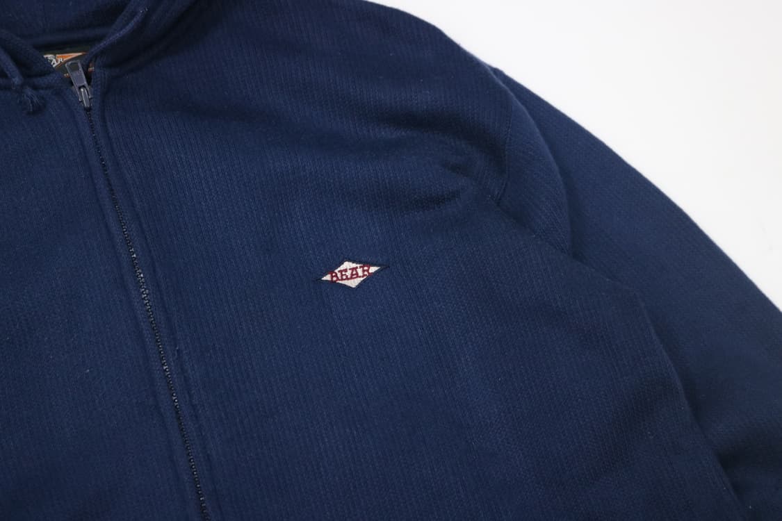 Bear 빈티지 스트라이프 시보리 네이비 후드 집업 (M) 상품이미지4