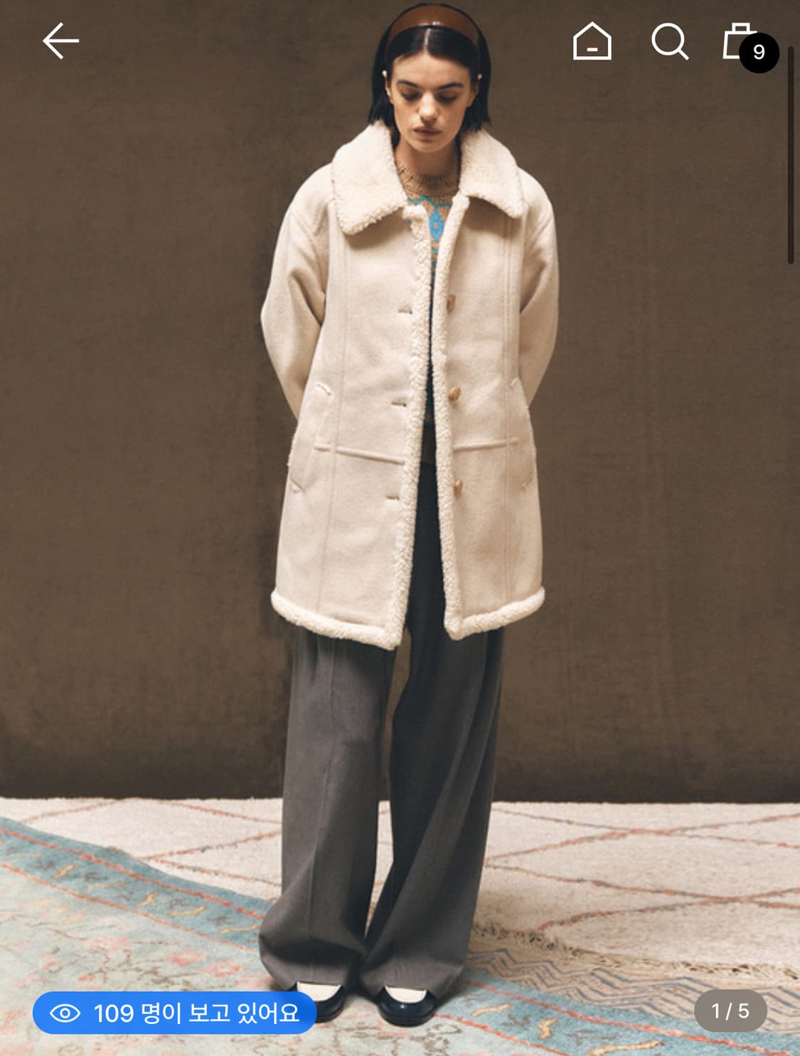 프론트로우 Wool Shearling Half coat(M size) 상품이미지1