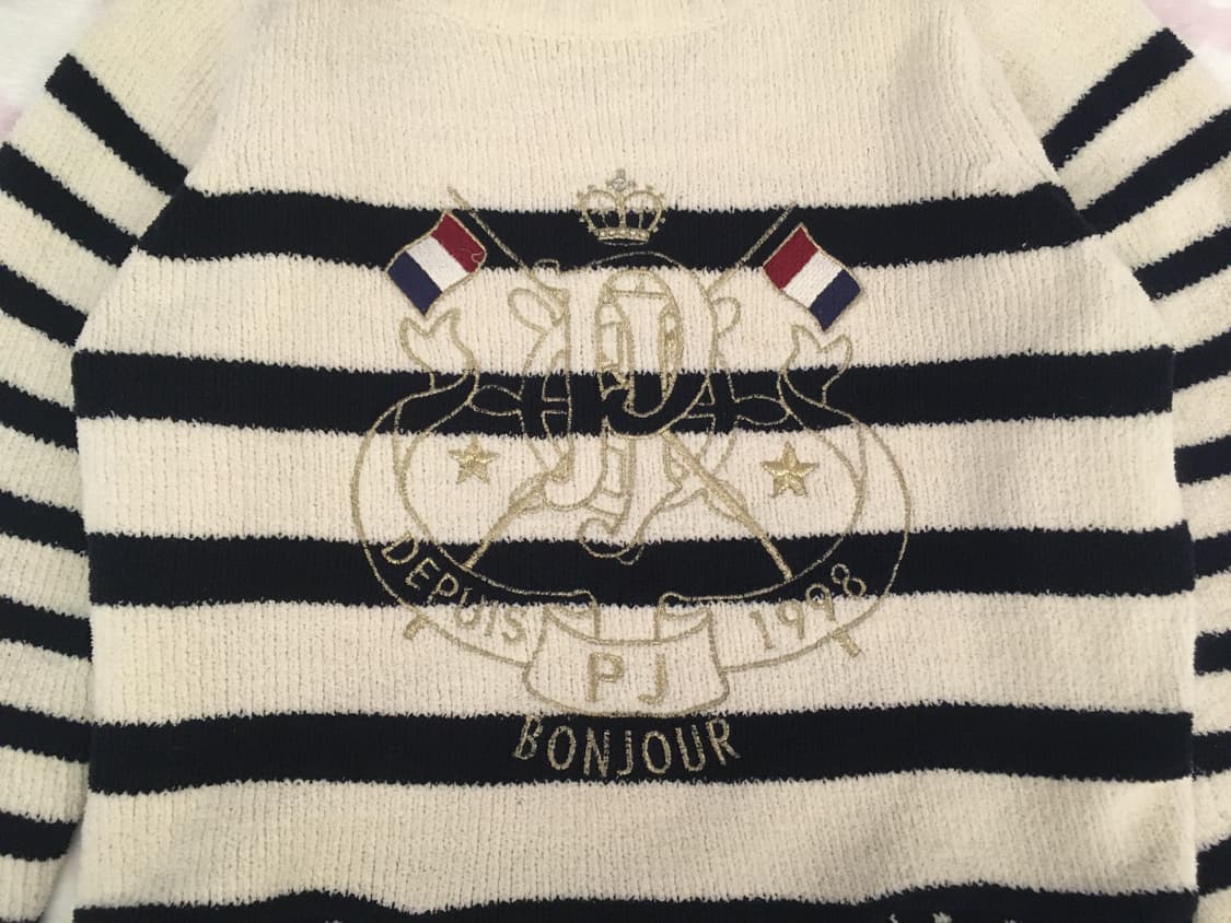 폼포넷 스트라이프 프렌치 프레피 니트 프랑스 마린룩 헤이세이 갸루 상품이미지2