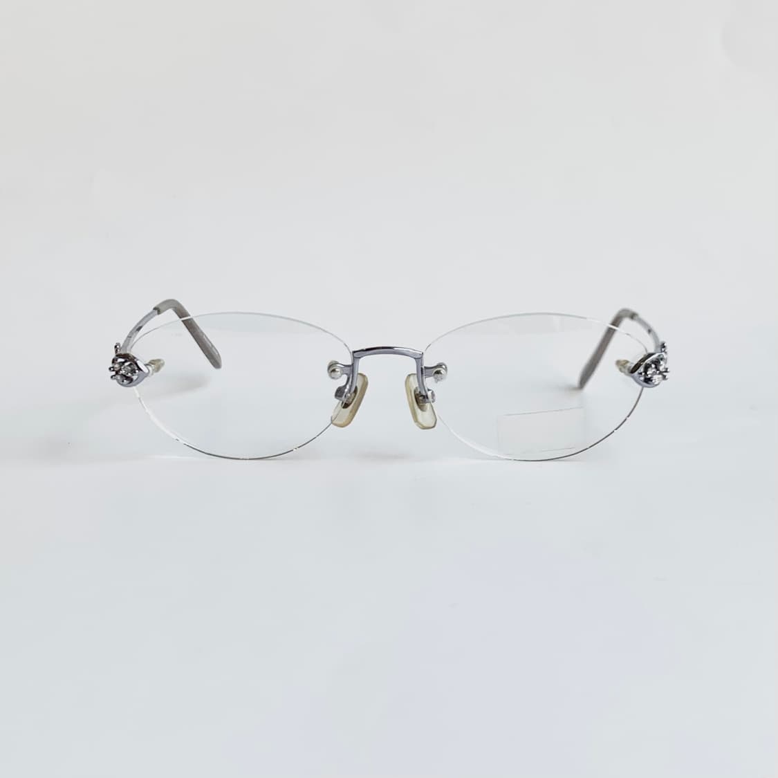 [픽키-730] 데드스탁 무테 큐빅 포인트 유니크 빈티지안경 상품이미지1