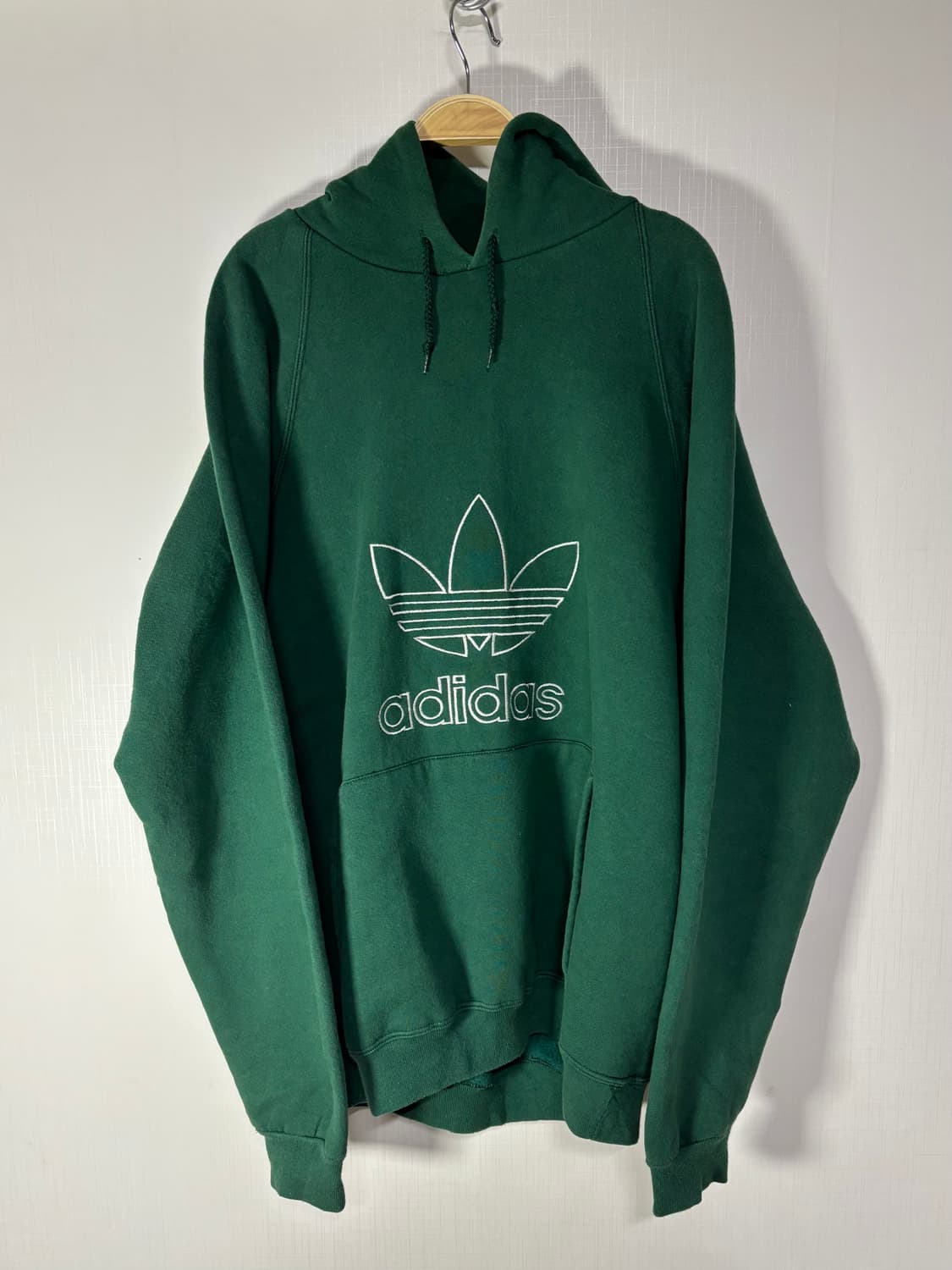 90s adidas USA 빈티지 아디다스 트레포일 후드티 그린 상품이미지2