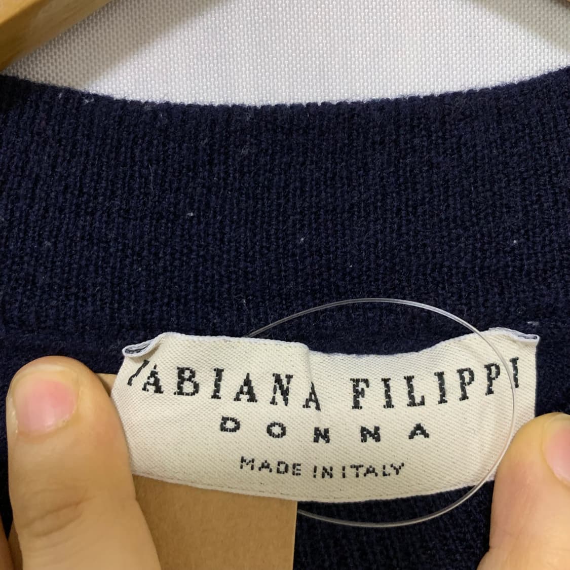 캐시미어 100% 네이비 모크넥 7부 소매 크롭 여성 이태리 빈티지 니트 상품이미지6