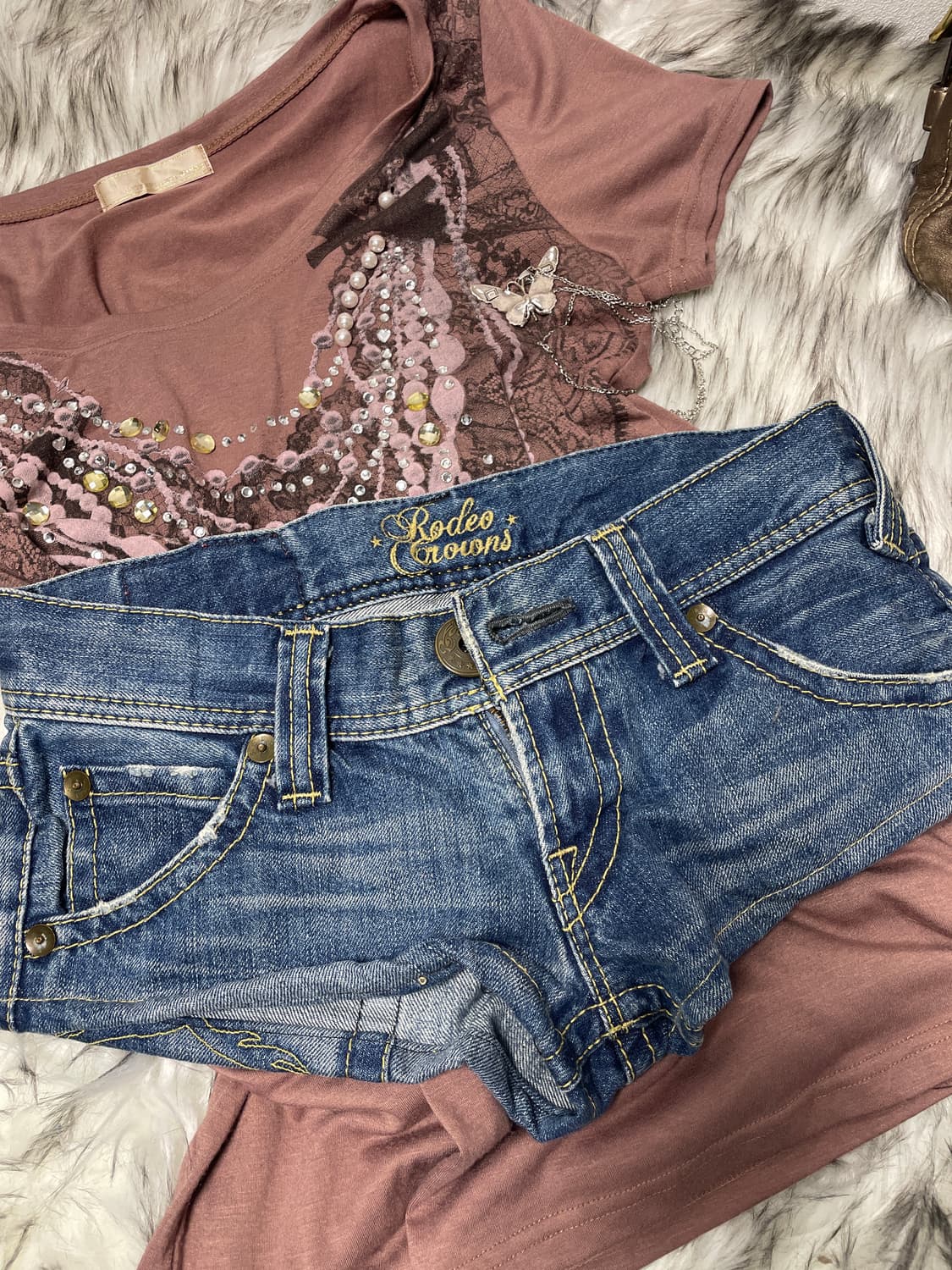 빈티지 커스텀 퍼벨트 로우라이즈 팬츠 상품이미지5