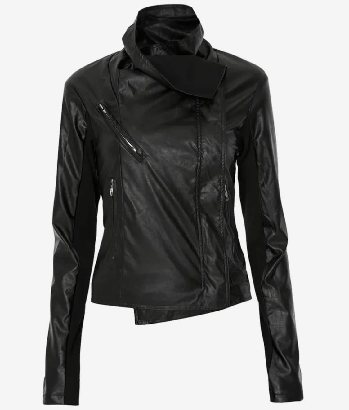 플레이업 Asymmetrical Biker Leather Jacket 상품이미지1