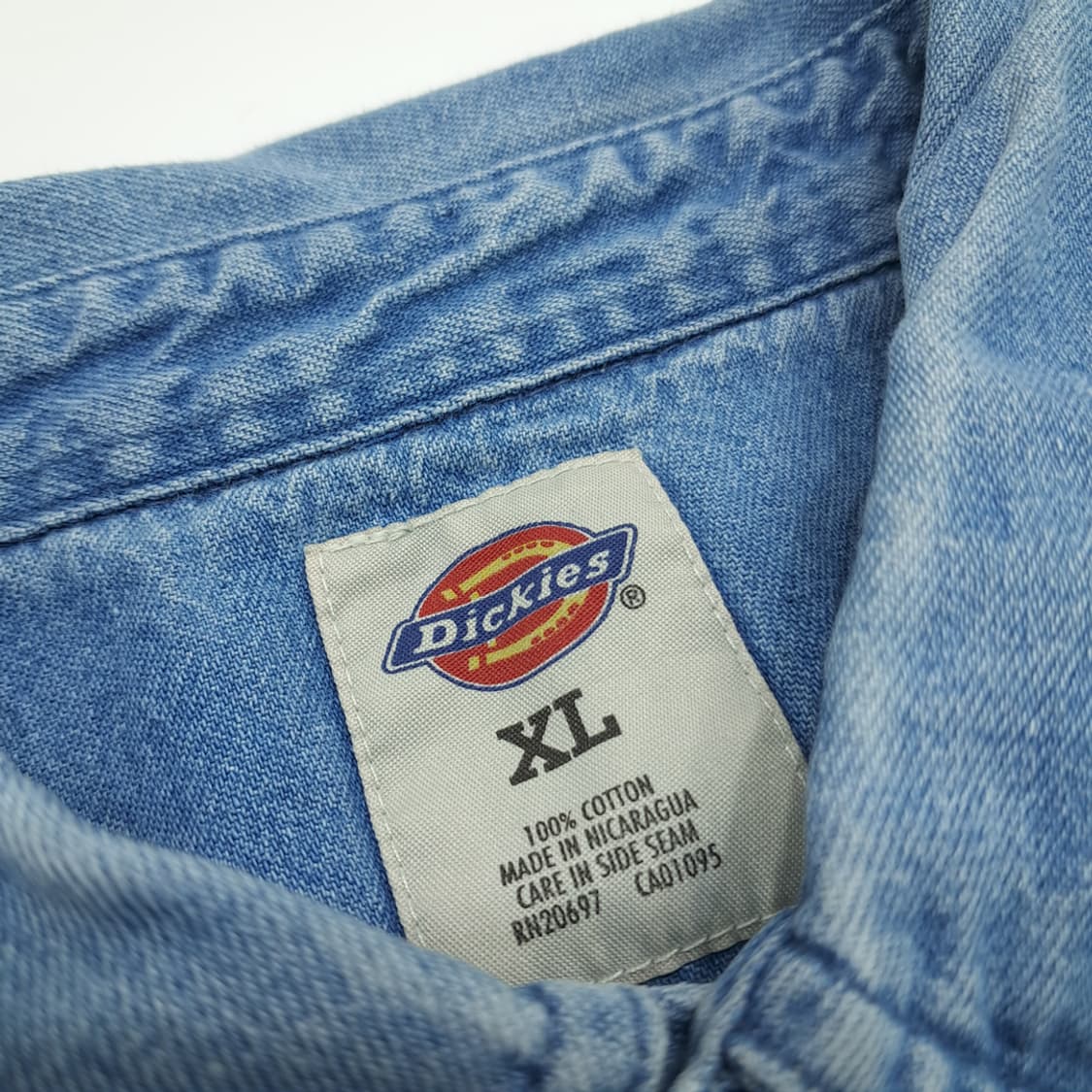 Co830 XL 디키즈 00s 연청 데님 긴팔 셔츠 상품이미지4