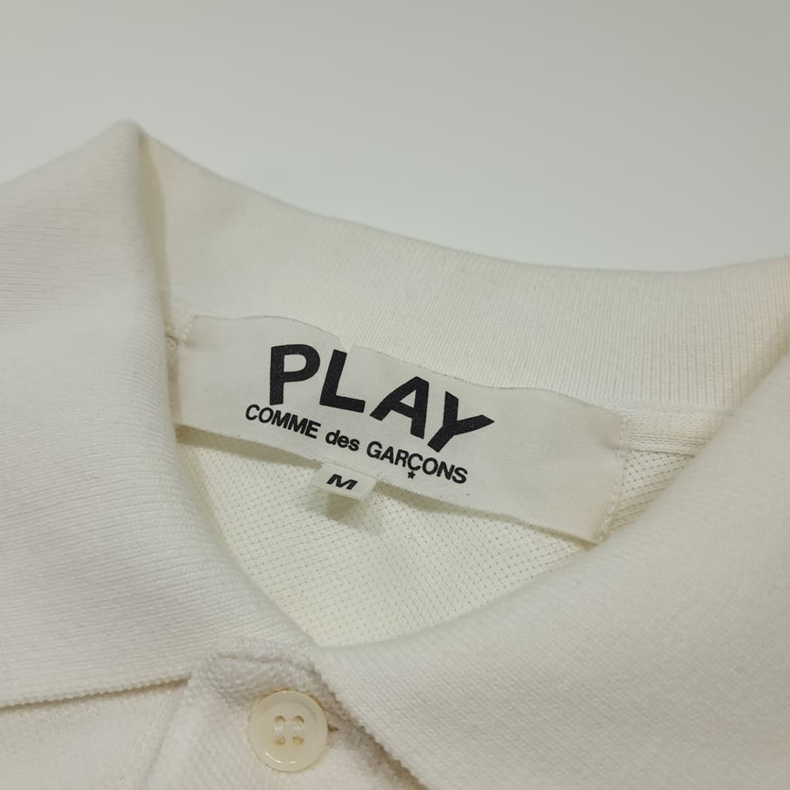 CK087 M 꼼데가르송 일본판 하트와펜 화이트 카라 반팔 티셔츠 상품이미지3