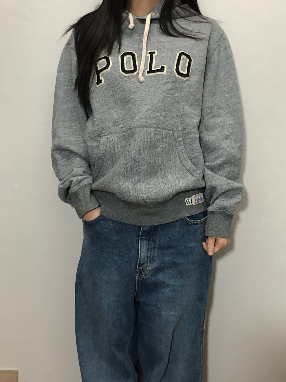 빈티지 폴로 그레이 후디 상품이미지1