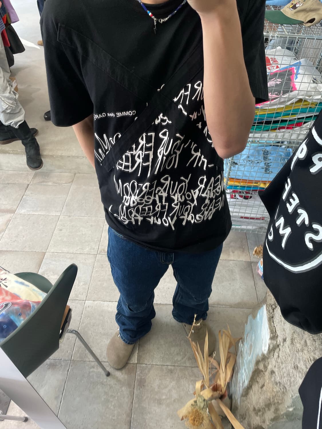 꼼데가르송 옴므 플러스  ‘wear your freedom’ 티셔츠 L 상품이미지1