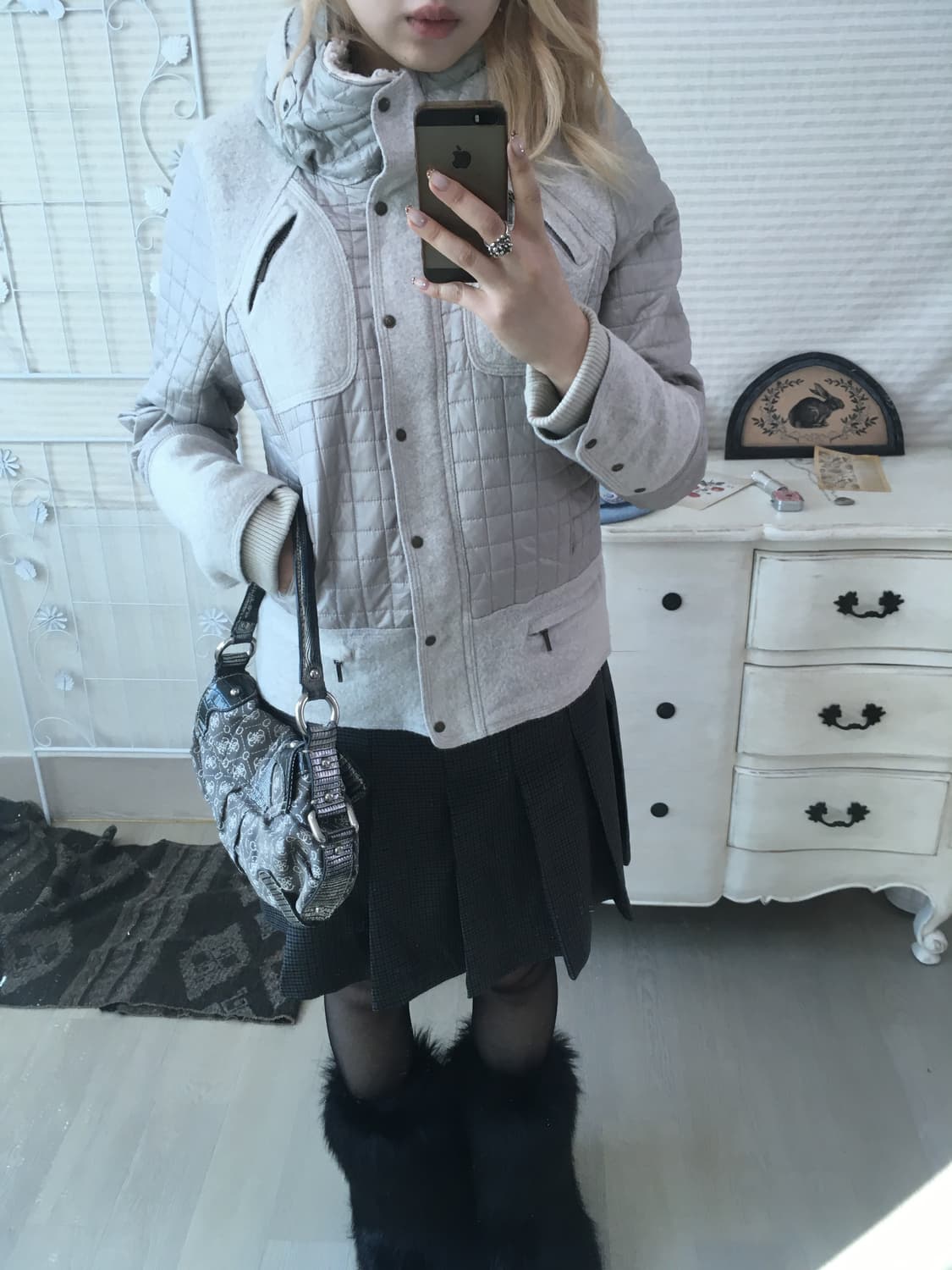 archive quilted wool zip-up jacket 상품이미지7