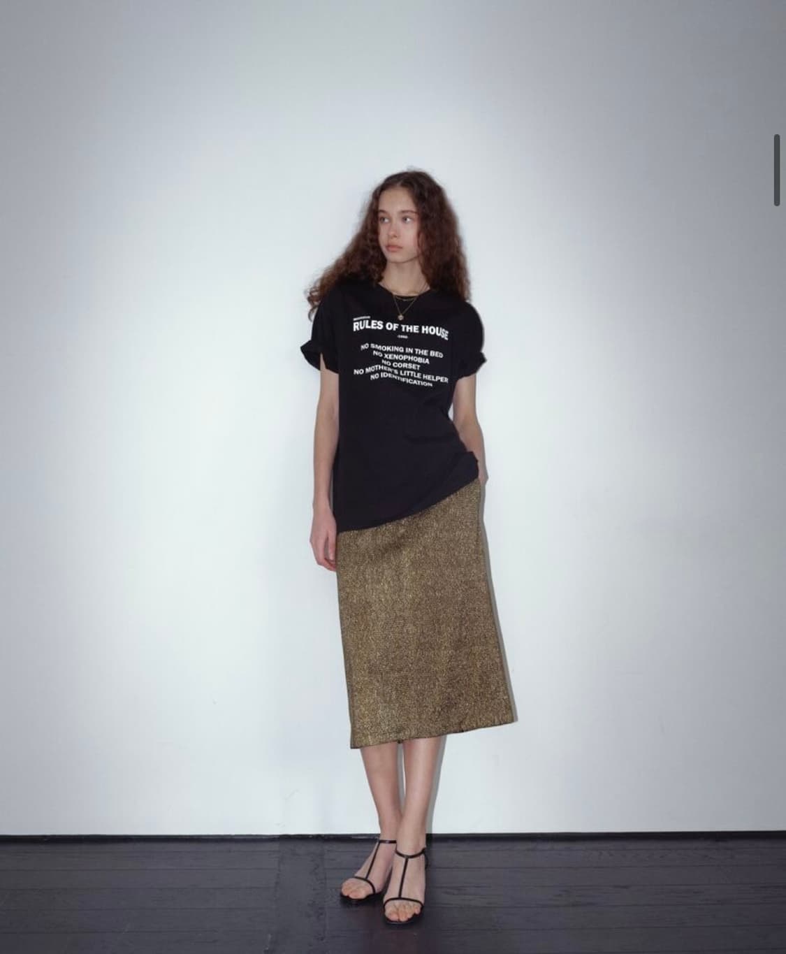 새상품 moonsun 문선 골드스커트 상품이미지1