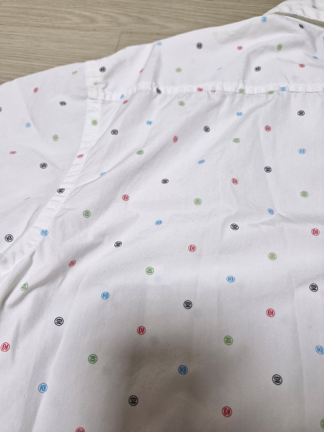 [L] 00s 스투시 마이크로닷 로고 하프 셔츠 상품이미지7