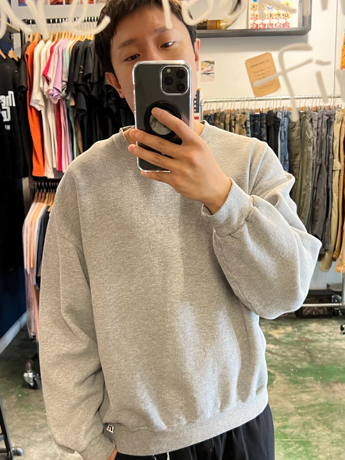 00s 러셀 맨투맨 스웨트셔츠 그레이 XL 상품이미지9