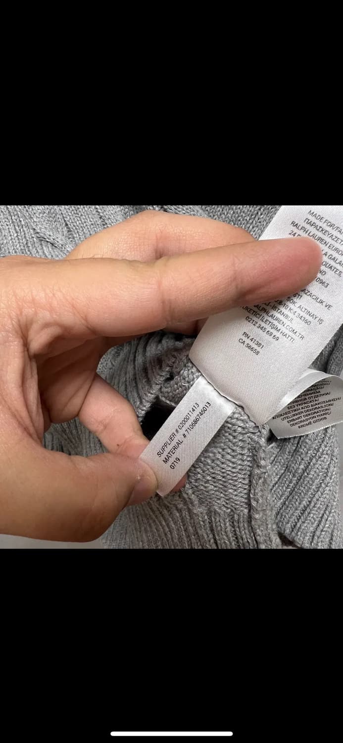 [정품/S] 폴로 랄프로렌 그레이 케이블 꽈배기 니트 상품이미지7