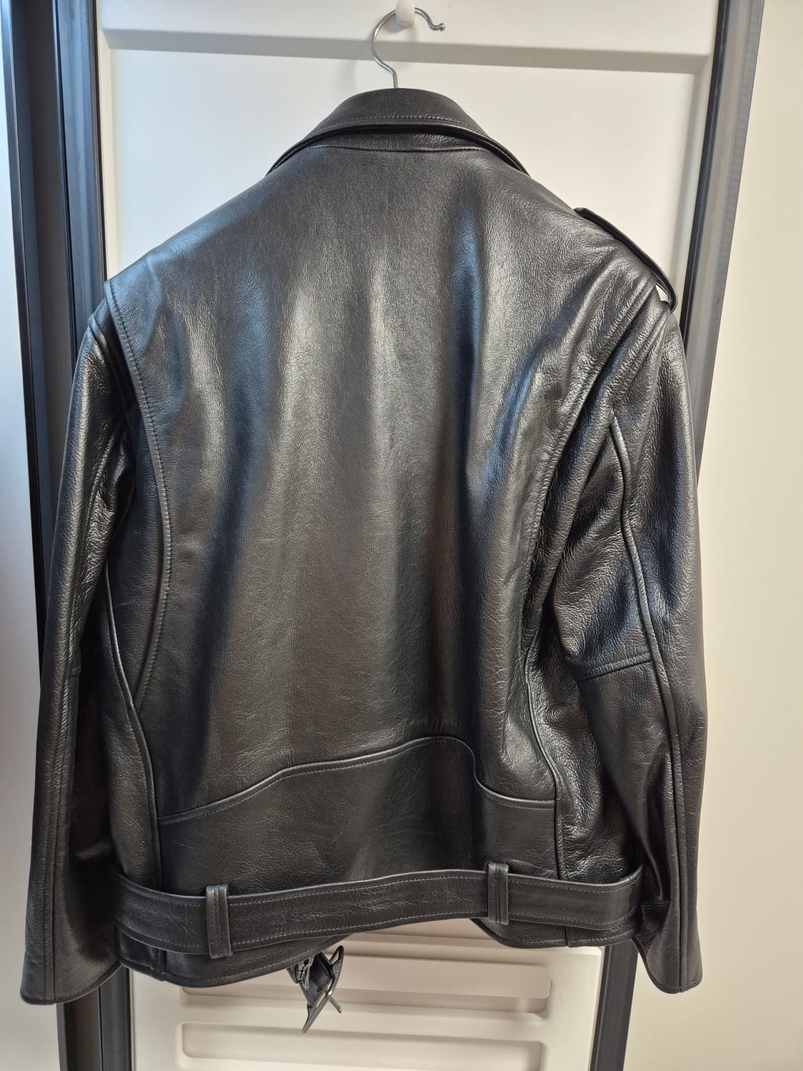 코치 오버사이즈 레더 바이커 자켓 S 상품이미지2