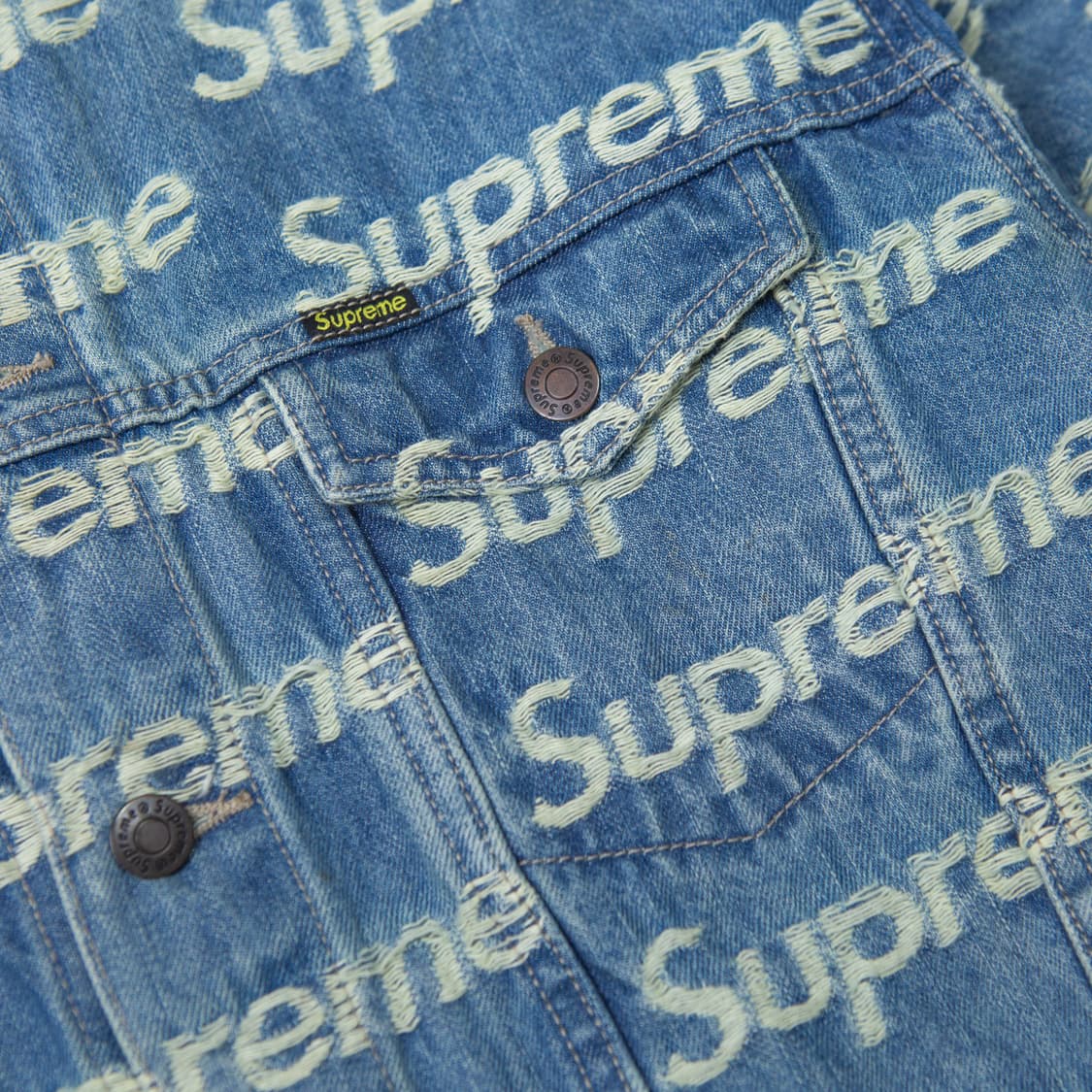 슈프림 플레이드 로고 데님 트러커 자켓 상품이미지2