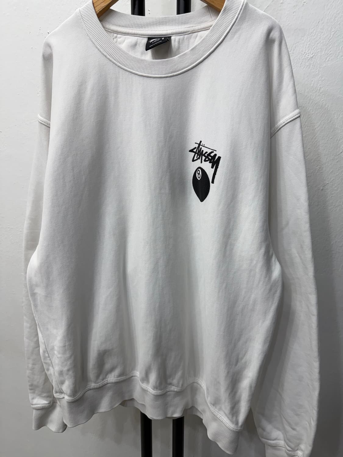 정품) 스투시 8볼 흰색 맨투맨 티셔츠 L 상품이미지3