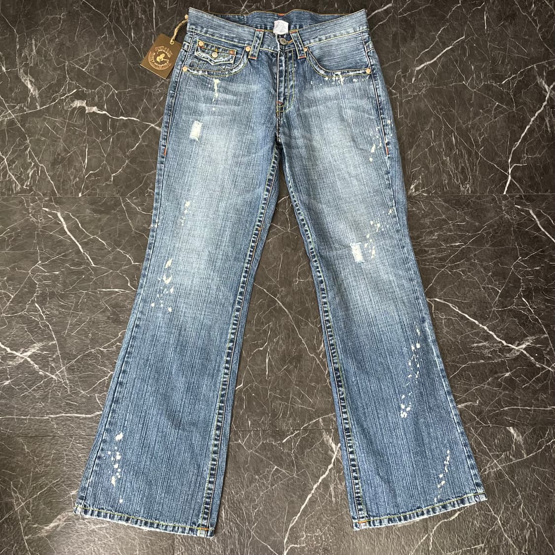 (새상품) 트루릴리전 페인팅 부츠컷 와이드 데님 팬츠 상품이미지6