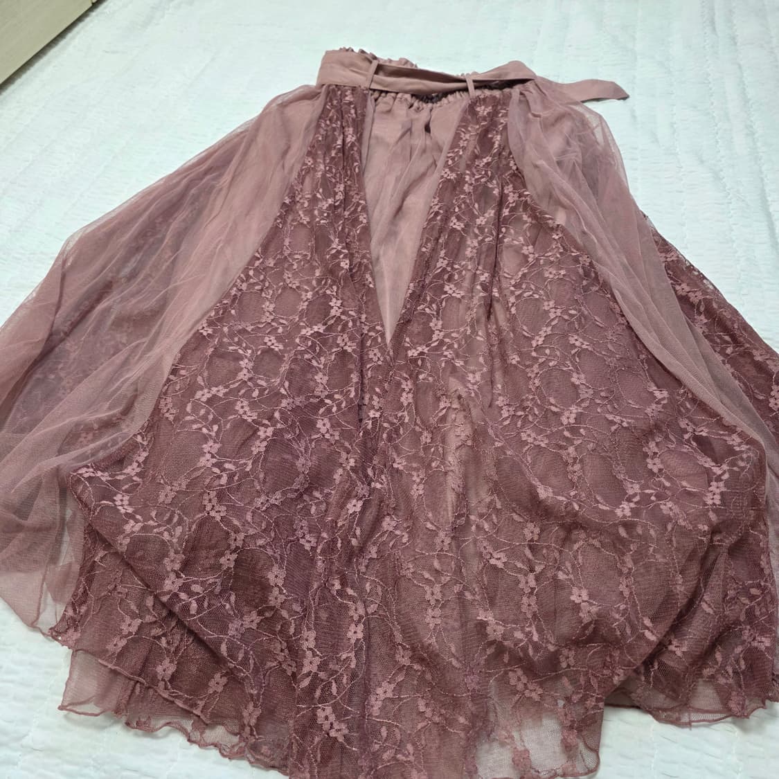 스나계st 히메 핑크 레이스 샤 롱스커트 상품이미지7