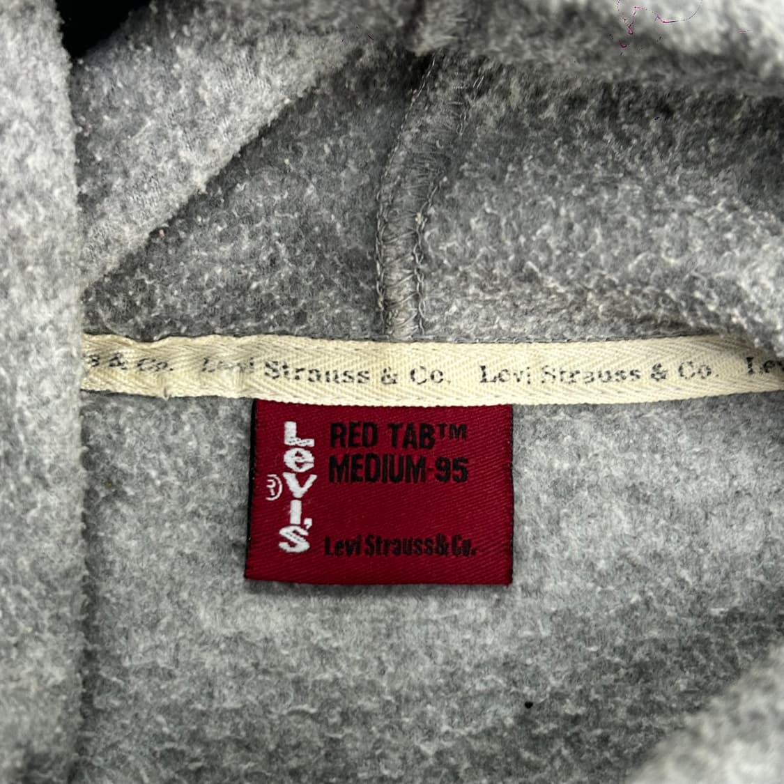 Levis 리바이스 네이비 로고 그레이 후리스 후드티  상품이미지5