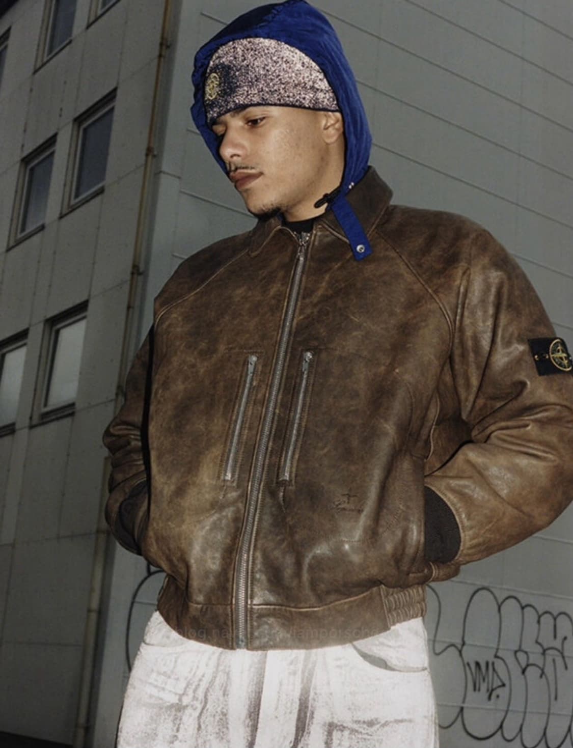 스톤아일랜드 슈프림 레더자켓 브라운 상품이미지5