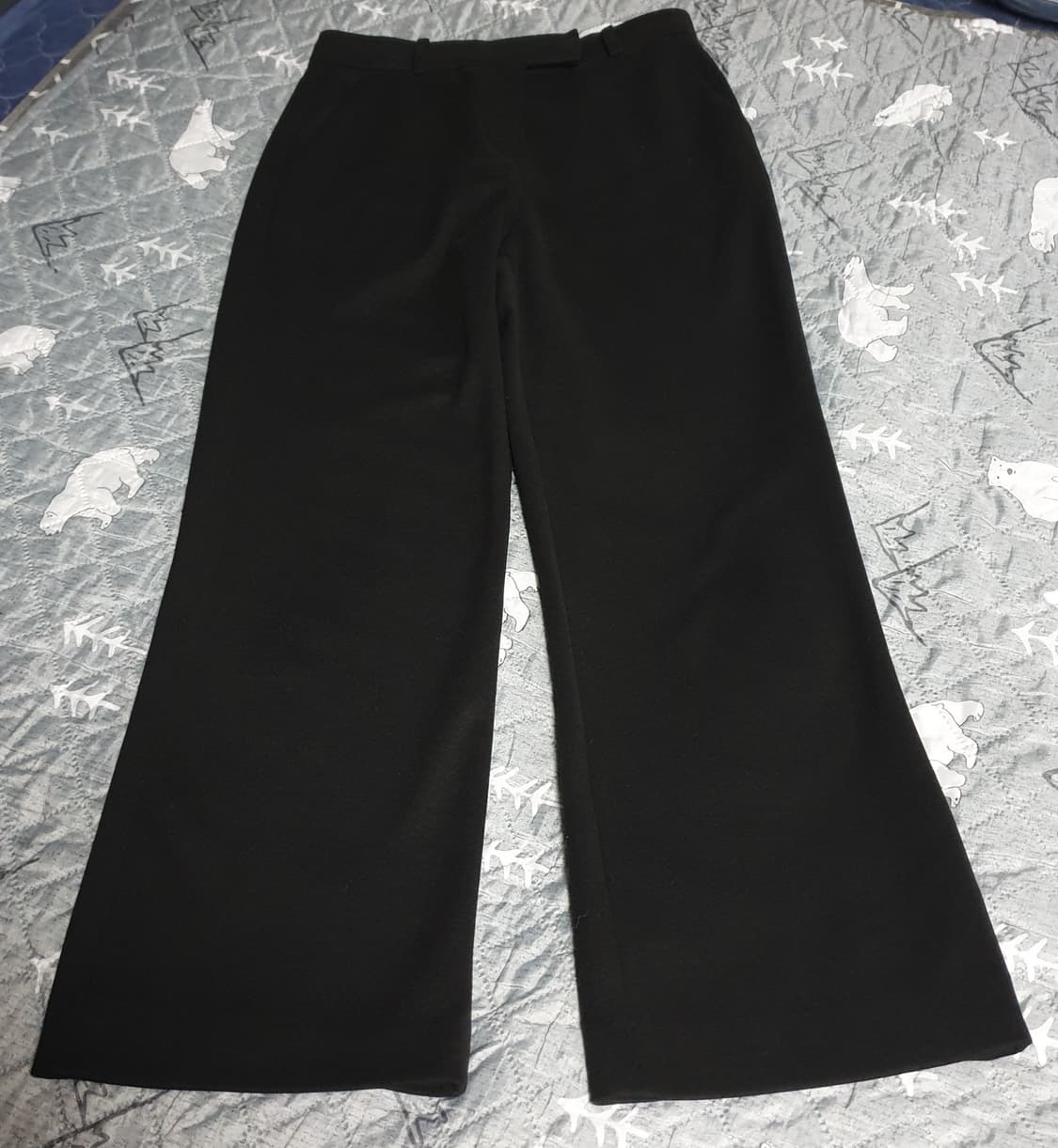 SIYAZU 이중직원단 롱 와이드 슬랙스 블랙 (L) 상품이미지1