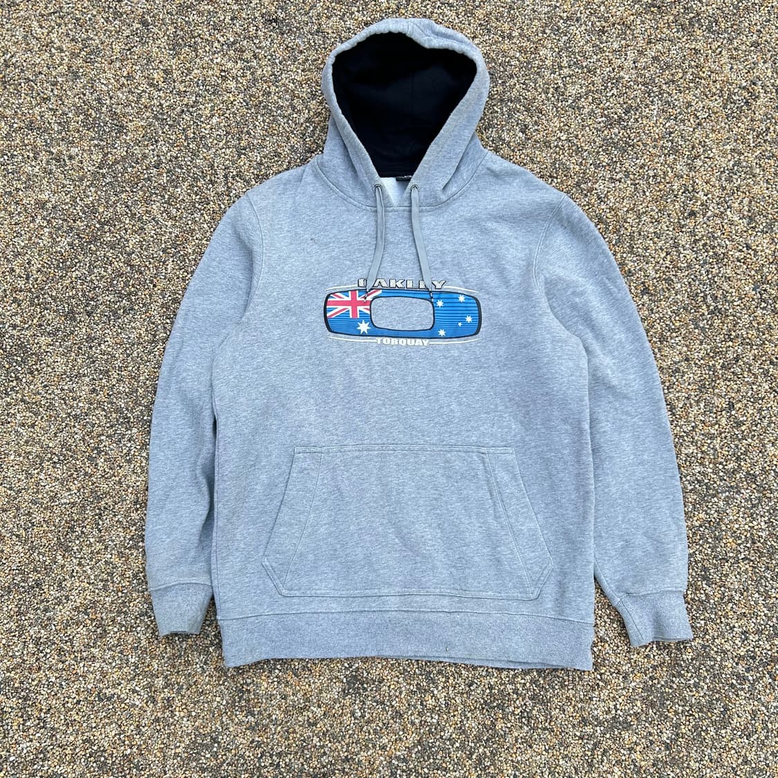 오클리 유니언잭 로고 그레이 후드티 상품이미지1