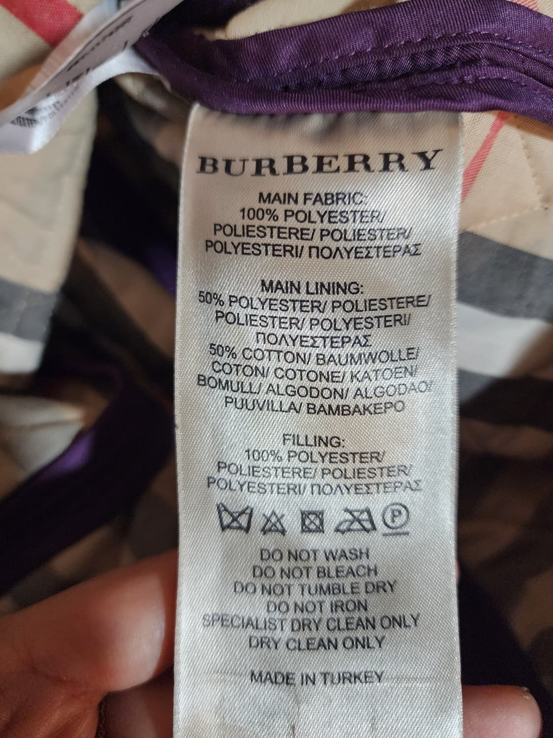 버버리 브릿 퀼팅 자켓 퍼플 M 상품이미지6