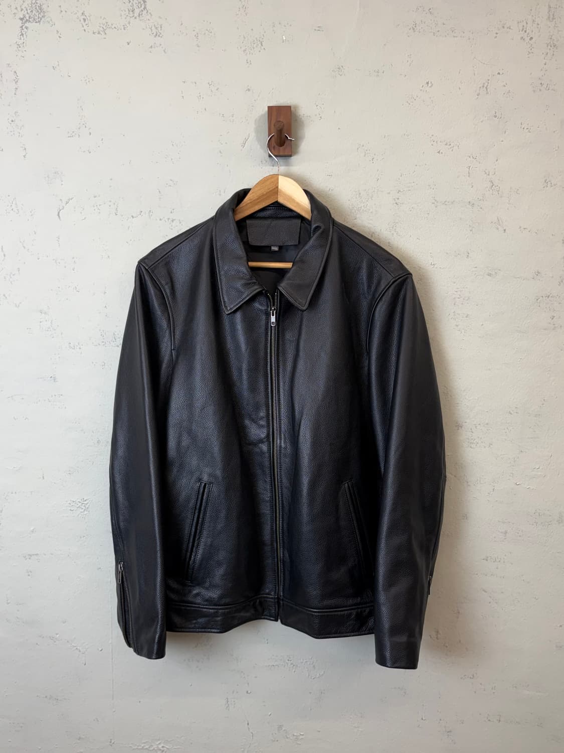빈티지 소가죽 블랙 싱글 라이더 자켓 상품이미지1