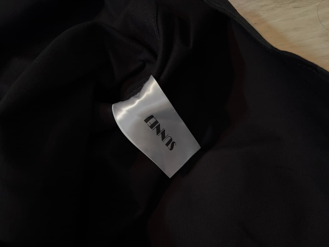 [L] SUNNEI 블랙 스트라이프 코튼 셔츠 자켓L 새상품 상품이미지8