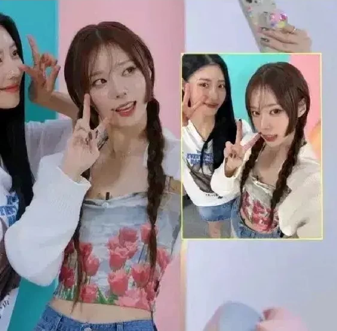 윈터 제로플래닛 그래픽리본슬리브리스탑 상품이미지2