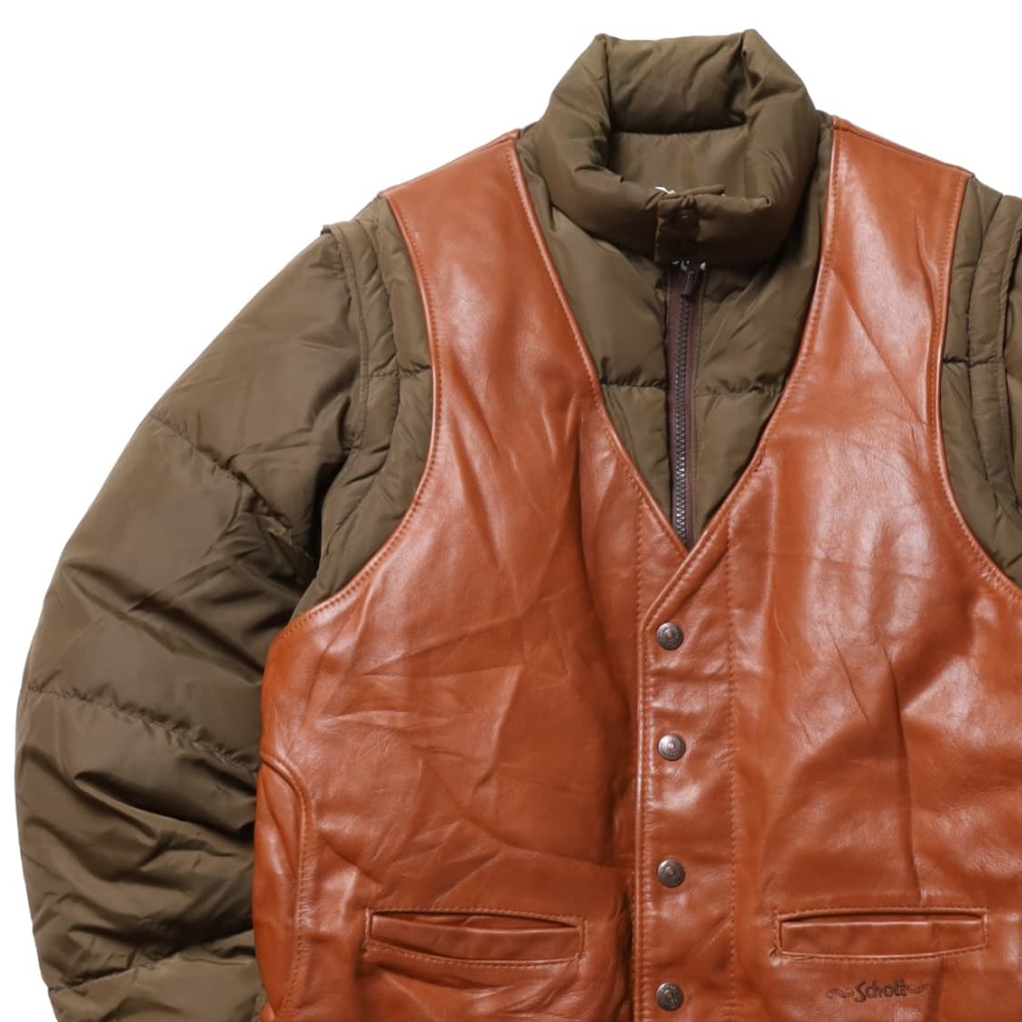 쇼트Schott Leather Vest Puffer Down Jacket 상품이미지2