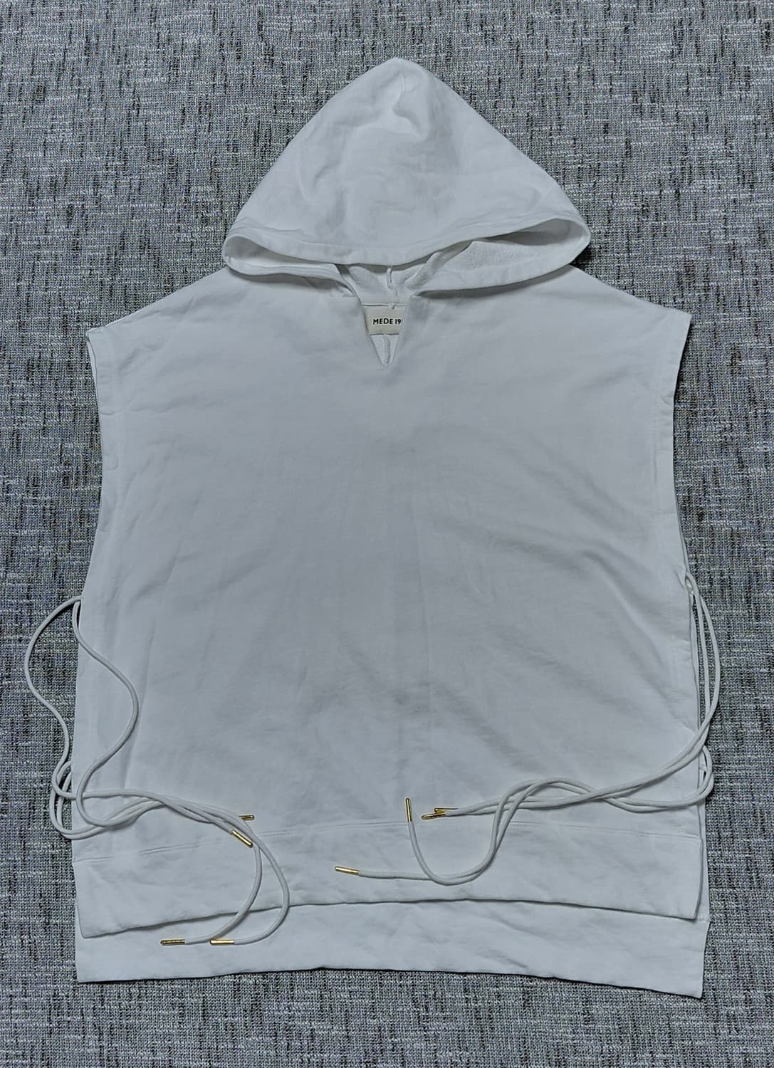 [LL] MEDE 19F 사이드 레이스업 후드 베스트 (화이트) 상품이미지2