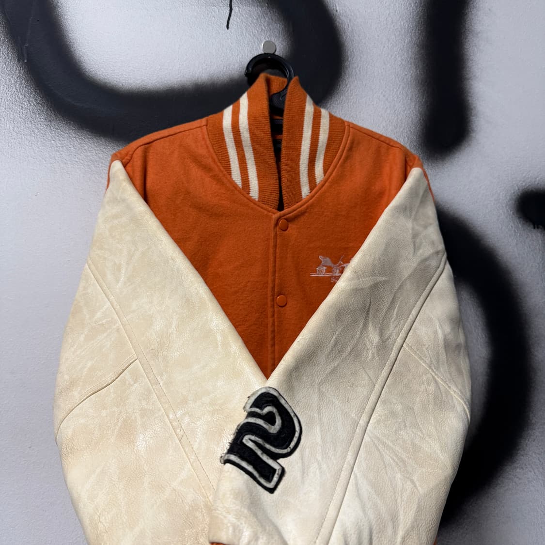 VTG 빈티지 올드스쿨 빅 패치 레더암 바시티 자켓 상품이미지6