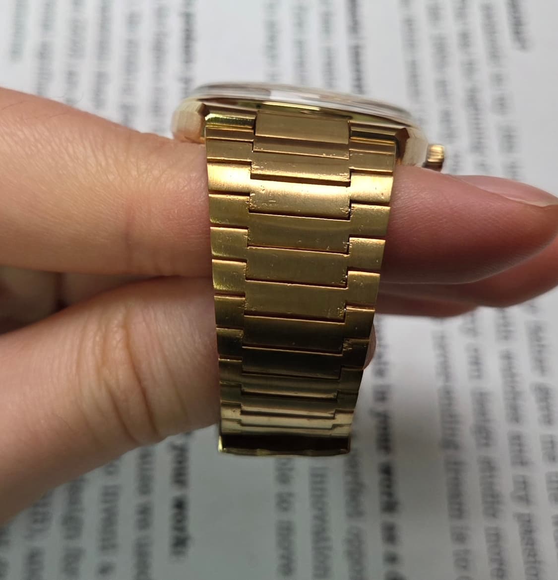 레어] 빈티지 오메가 씨마스터 고구마 데이데이트 올금장 뻐뻐시 브레이슬릿 상품이미지6