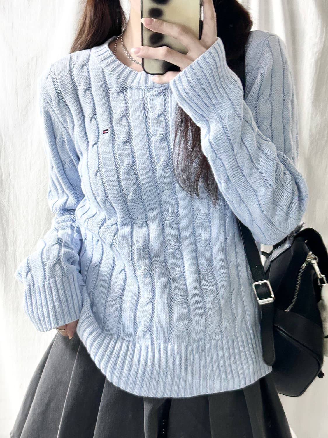 타미힐피거 스몰로고 소라 케이블니트 상품이미지2