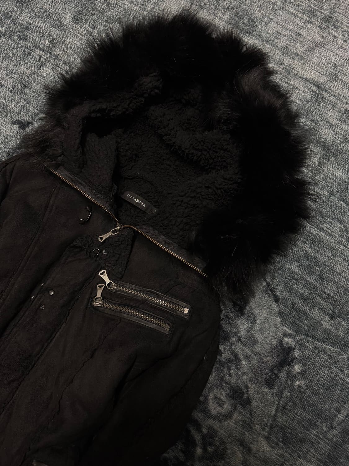 Civarize 00s vkei trimming fur hood jack 상품이미지4