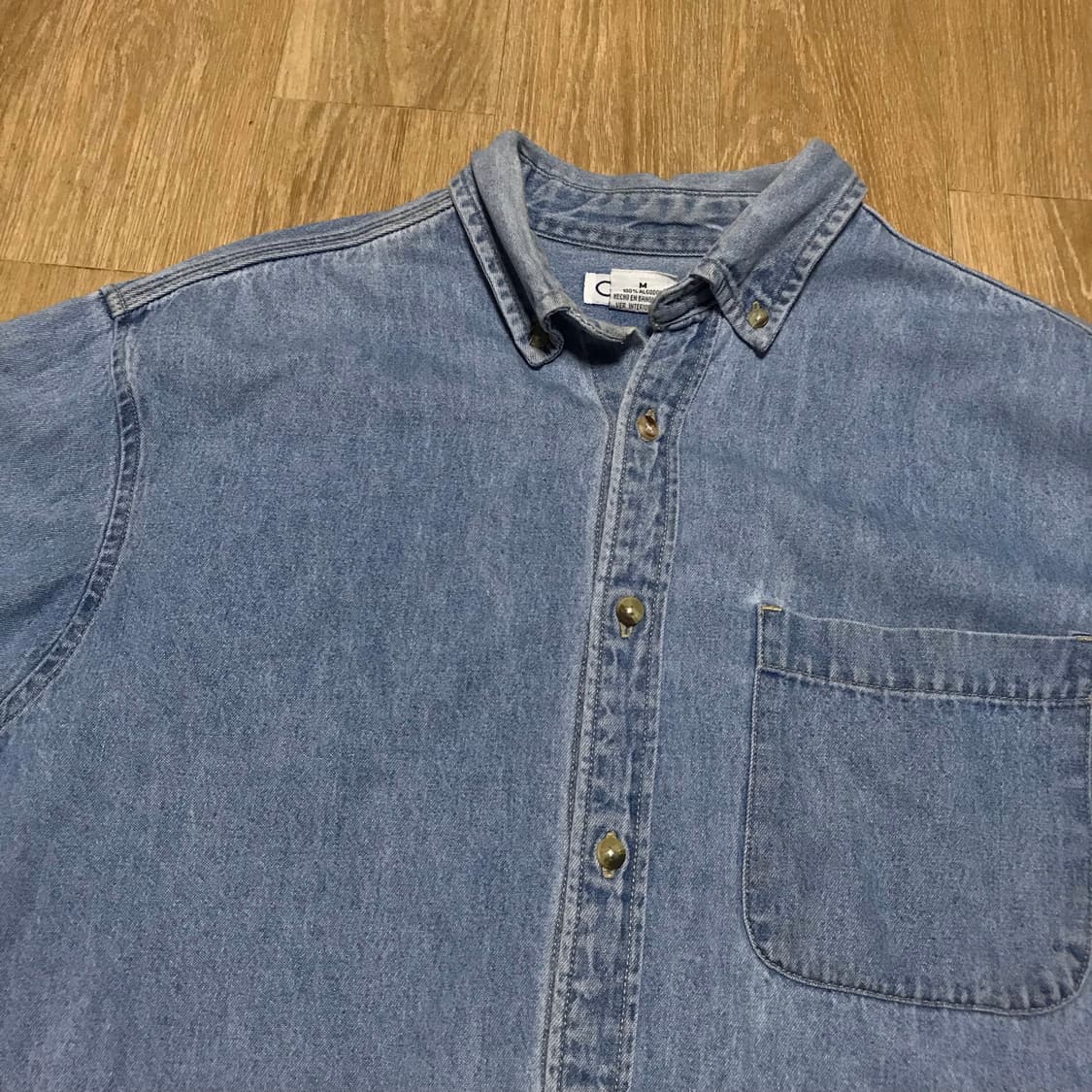 Usa 아메리칸 빈티지 헤비 연청 데님 셔츠 오버핏 상품이미지3