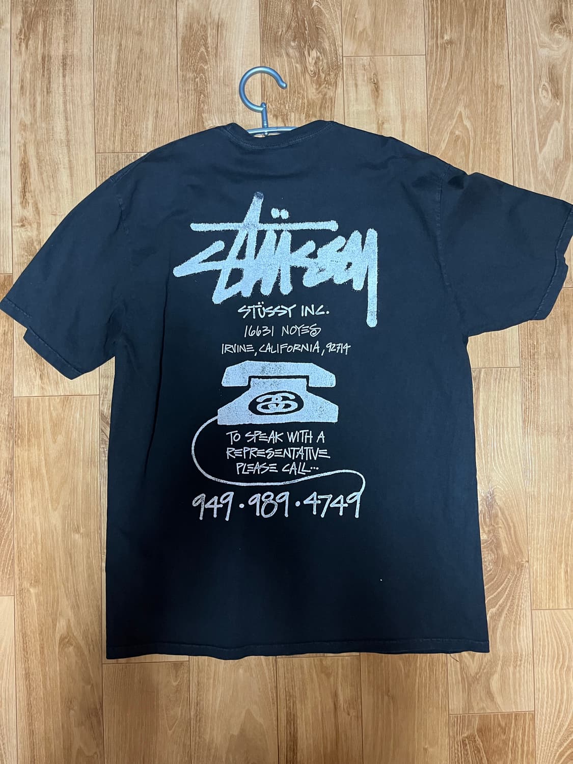 스투시 올드 폰 피그먼트 다이드 티셔츠 블랙 상품이미지3