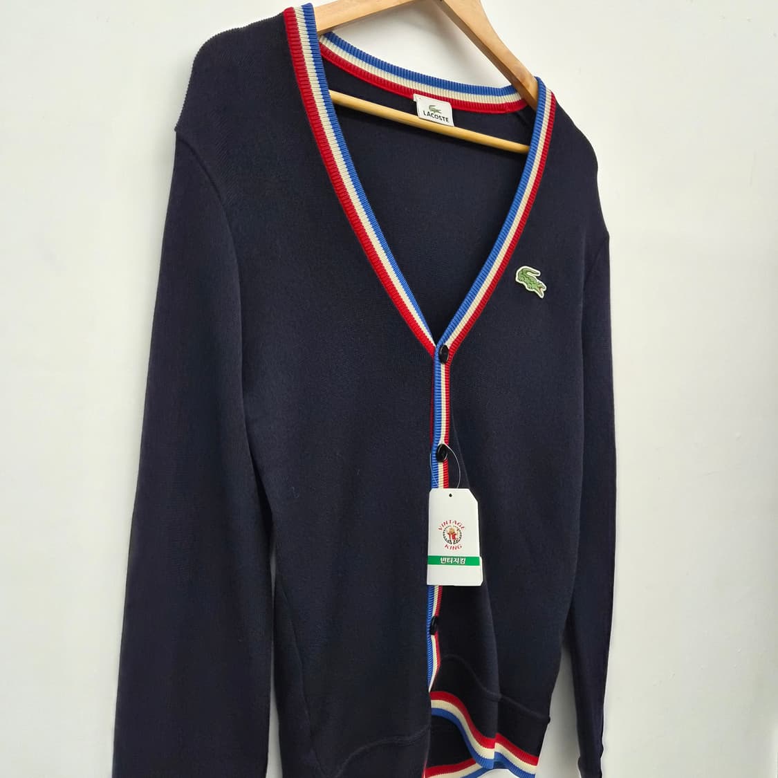 라코스테 네이비 가디건 트리밍 포인트 남성 XL 상품이미지3
