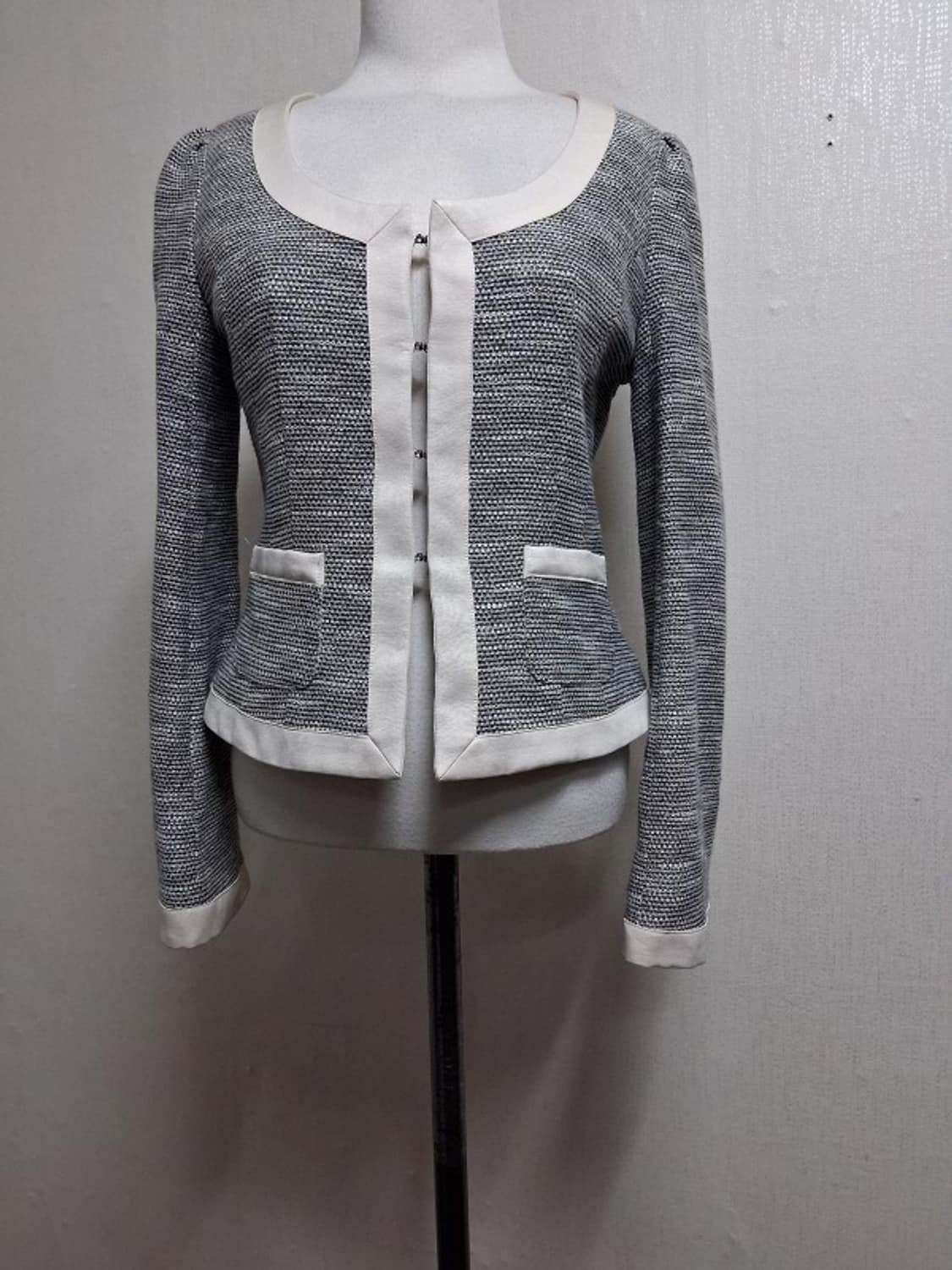 일본수입빈티지 Petit Maison 트위드쟈켓 슬림형 44반 XS거의새 상품이미지1