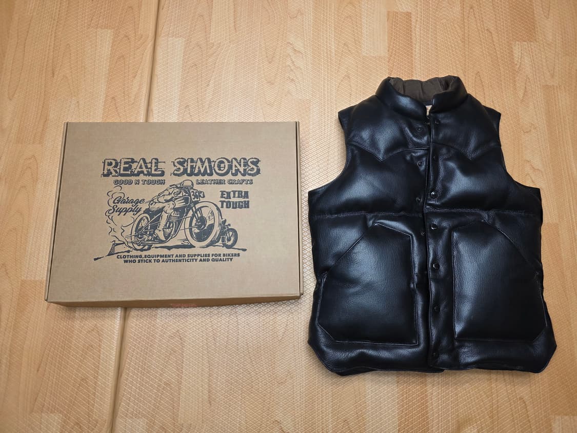 리얼시몬스 가죽 패딩 조끼 (L) 상품이미지1