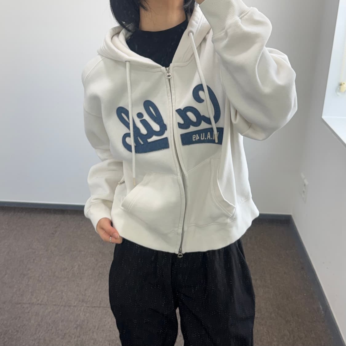 Who A U 후아유 캘리포니아 아이보리 후드집업 상품이미지2