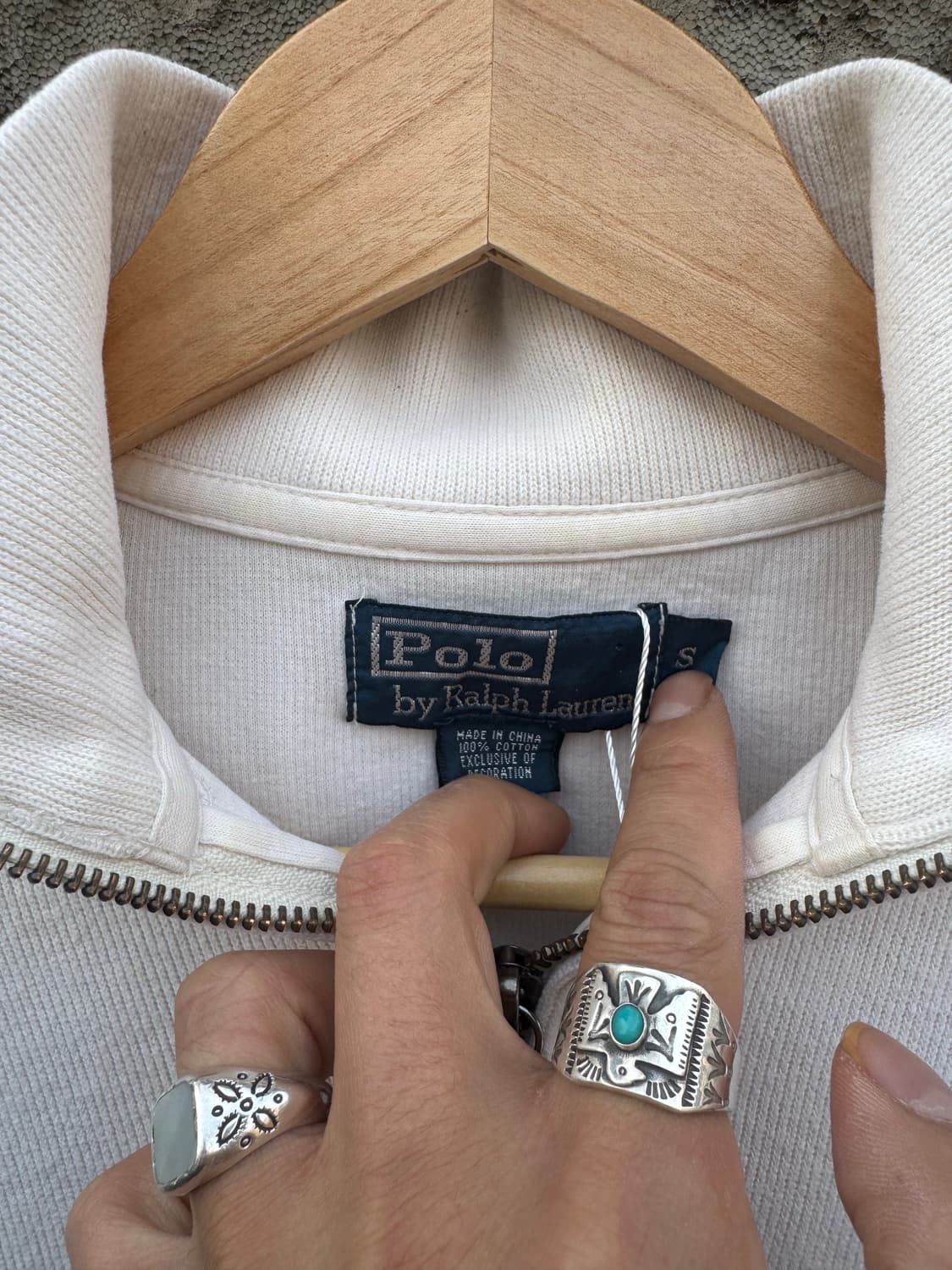 폴로 랄프로렌 빈티지 코튼100 하프집업 니트 s 상품이미지4