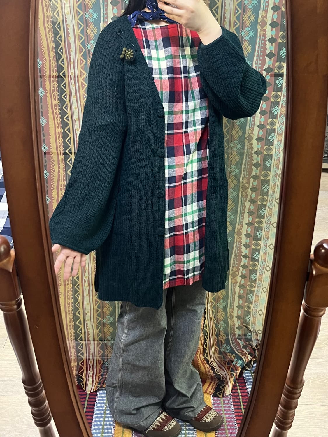 체크 원피스 코디 상품이미지4