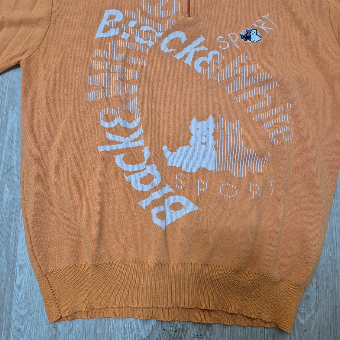 블랙앤화이트 골프웨어 반집업 반팔니트 상품이미지3