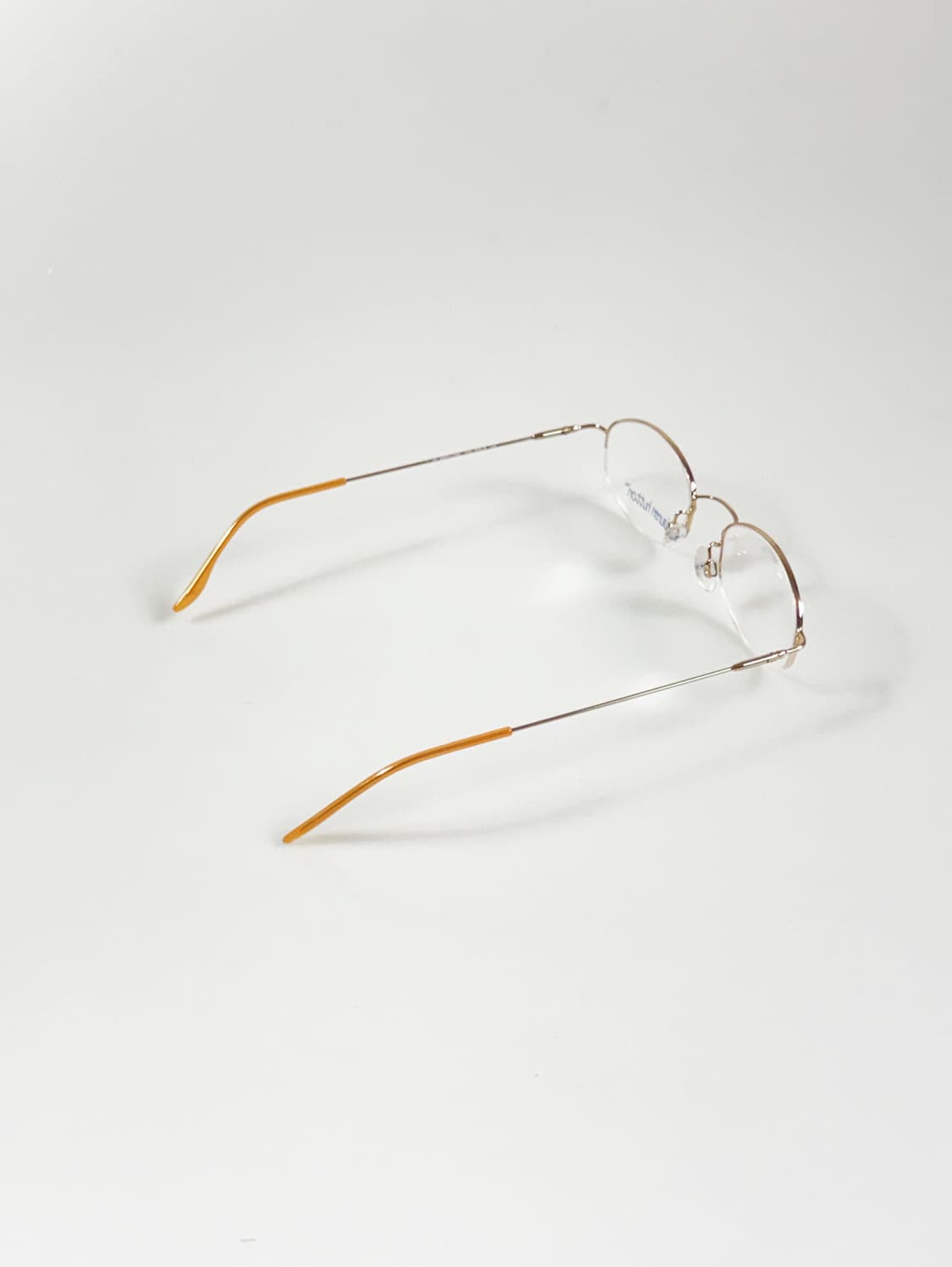 90s LAUREN HUTTON 골드 반무테 스퀘어 메탈 빈티지 안경 상품이미지4