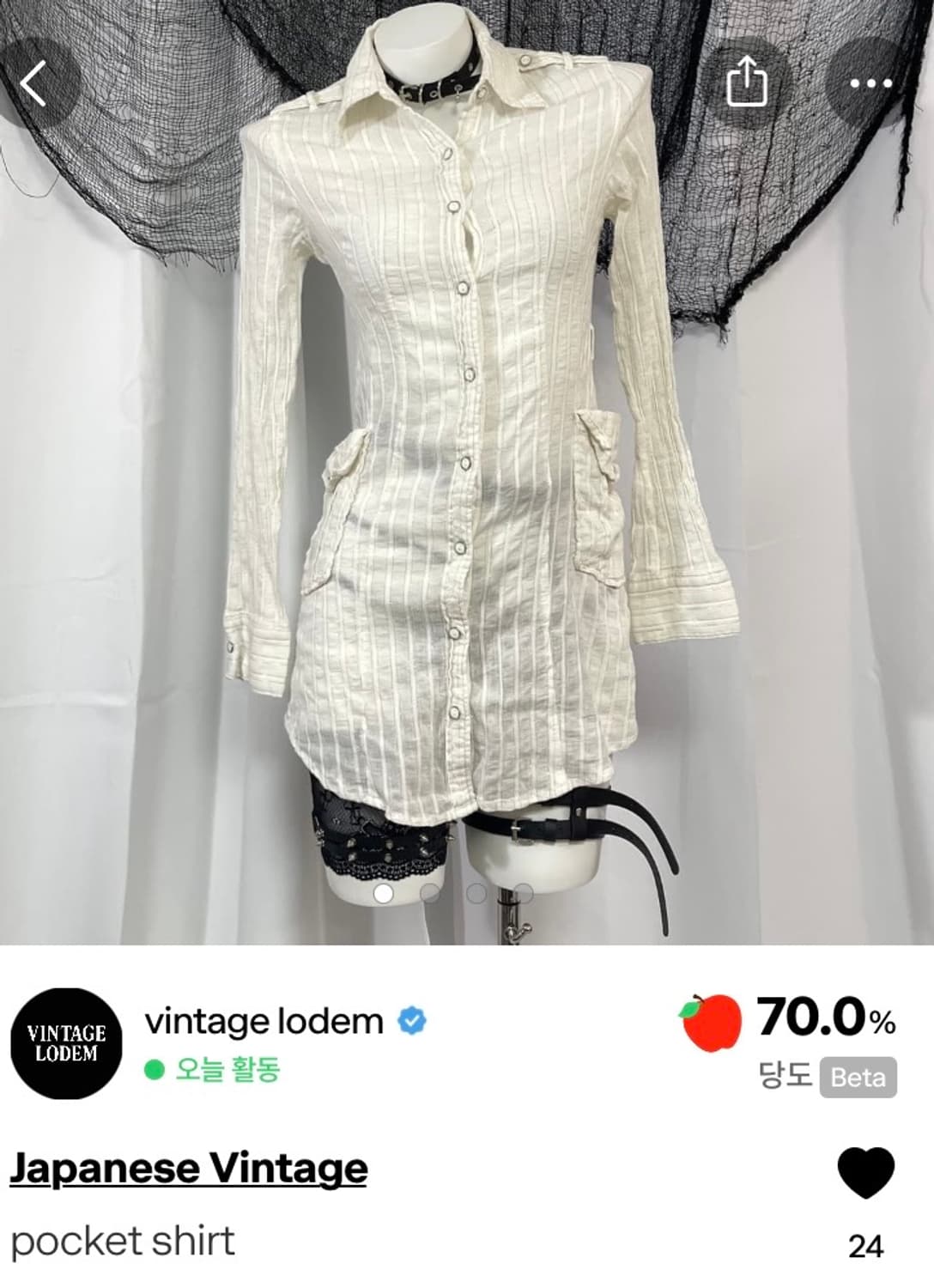 Vintage lodem long shirt 상품이미지1