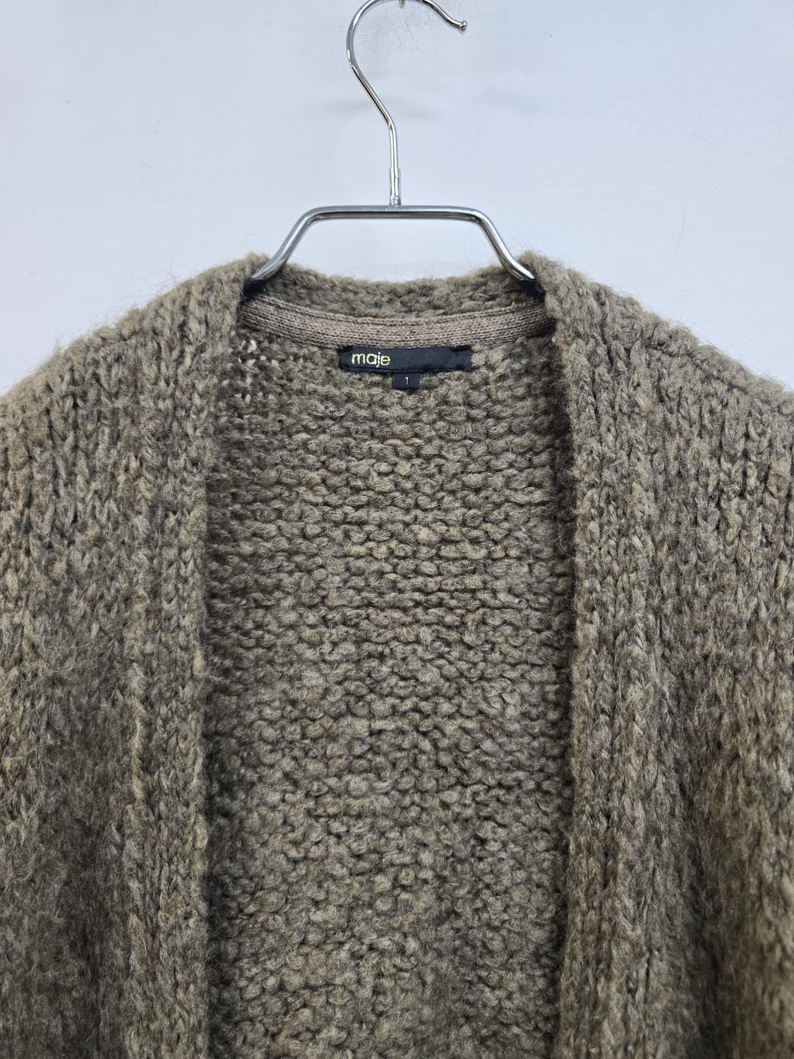 마쥬 여리여리 도톰 굵은 짜임 울 롱니트가디건 상품이미지2