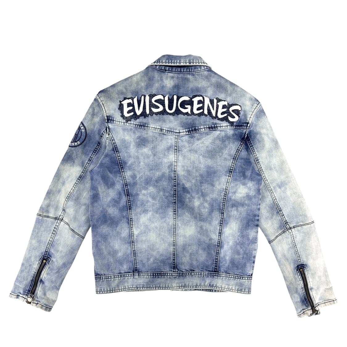 에비수 00s 백스펠아웃 워시드 데님 바이커 자켓(M) 상품이미지1