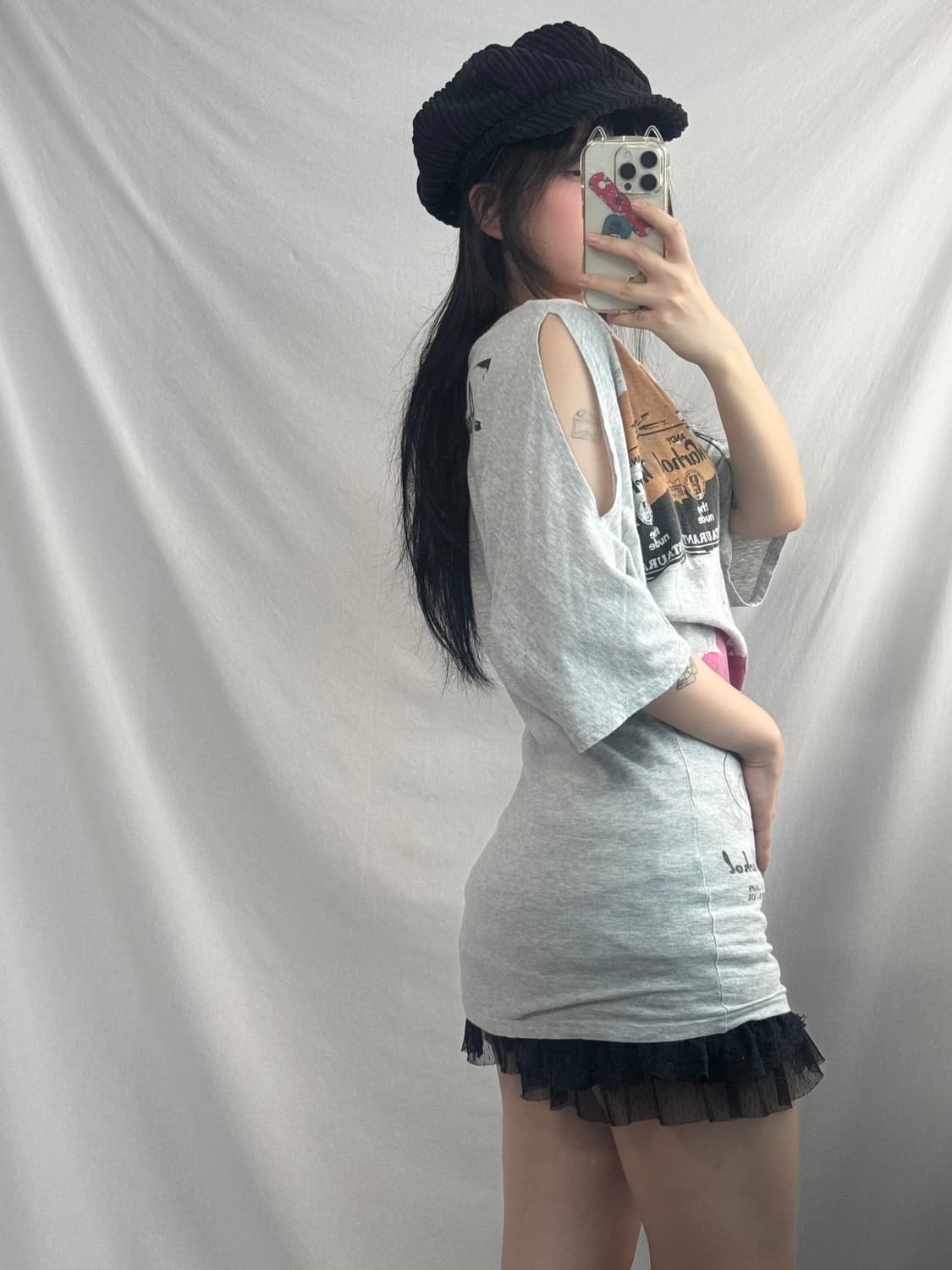 히스테릭 글래머 앤디 워홀 컷 오프 숄더 티 상품이미지4